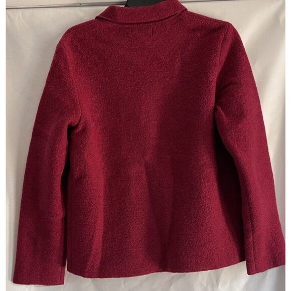 Lands End Wool Red Cardigan Sweater Button Down Coat Women's Size 6 EUC - Picture 3 of 7